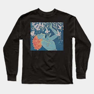 Vintage Blue Lady Long Sleeve T-Shirt